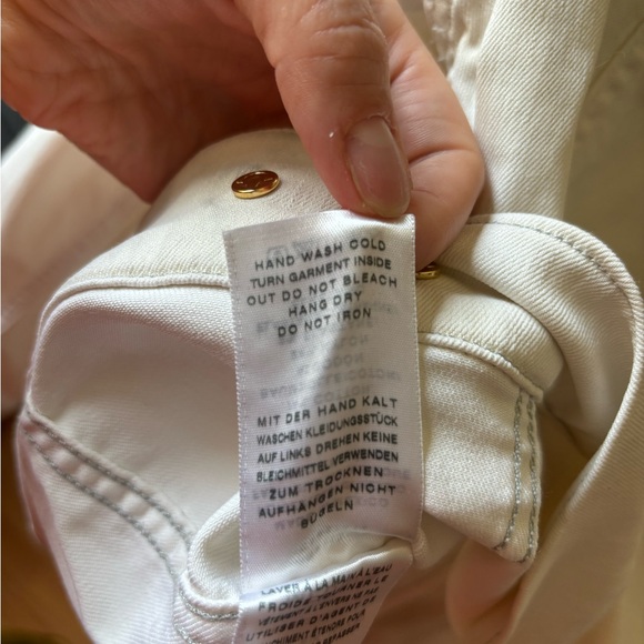 True Religion Dusty Bike White Jacket - Asymmetrical Zipper Denim Jacket - Med - Picture 12 of 15